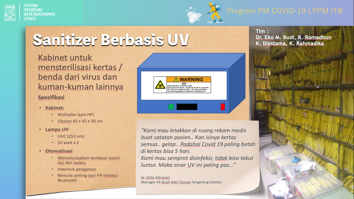 Pembuatan Sanitasi UV Portabel untuk Panel