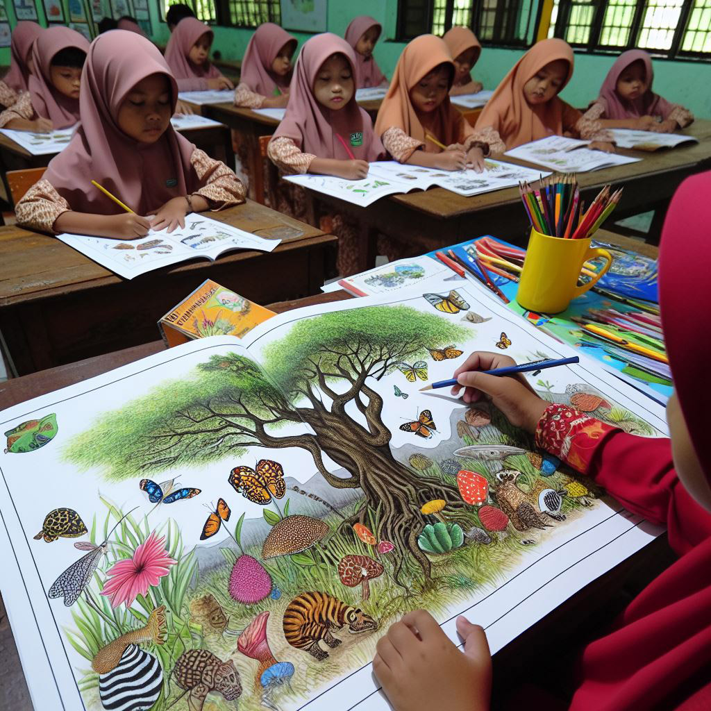 Pengenalan Keanekaragaman Hayati melalui Ilustrasi pada Siswa Sekolah Dasar di sekitar Kawasan Taman Nasional Gunung Ciremai, Kuningan, Jawa Barat